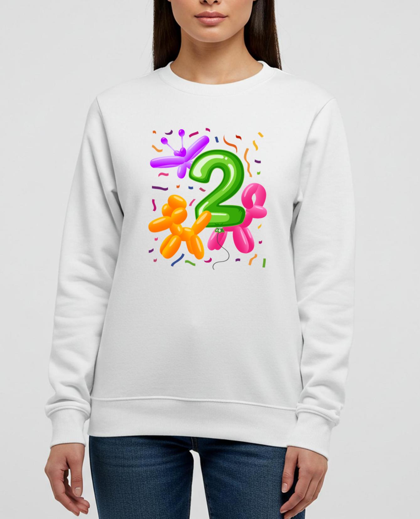 2nd Birthday Balloon Animals Themed Birthday - Unisex Sweatshirt