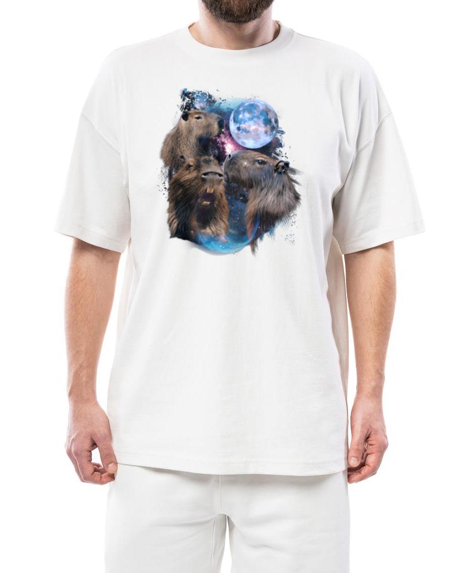 3 Moon Capybara Capibara Rodent Animal Humor - Unisex Standard T-Shirt