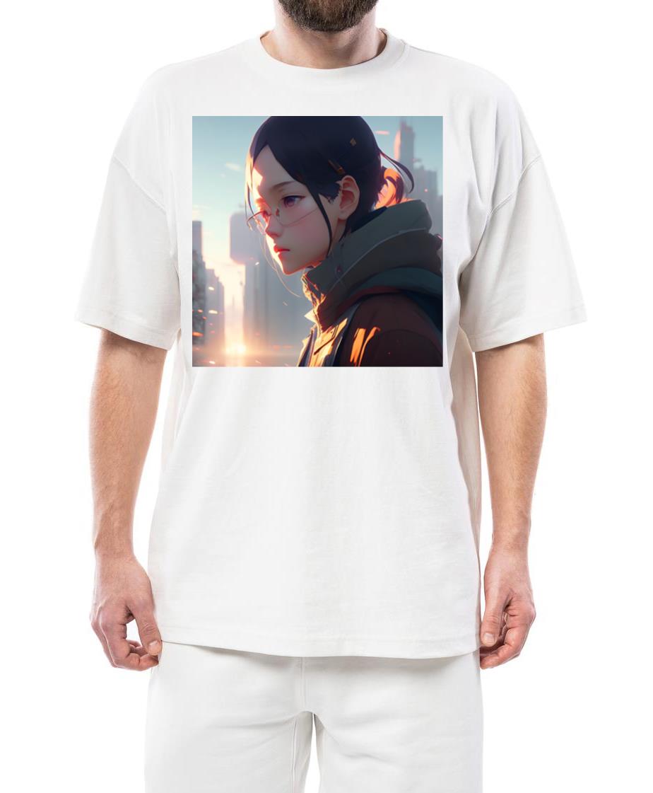 3D Anime Girl Looking Worried - Unisex Standard T-Shirt