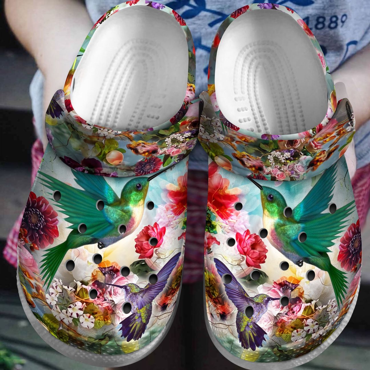 3D Beautiful Hummingbirds Personalized Clog Crocs 