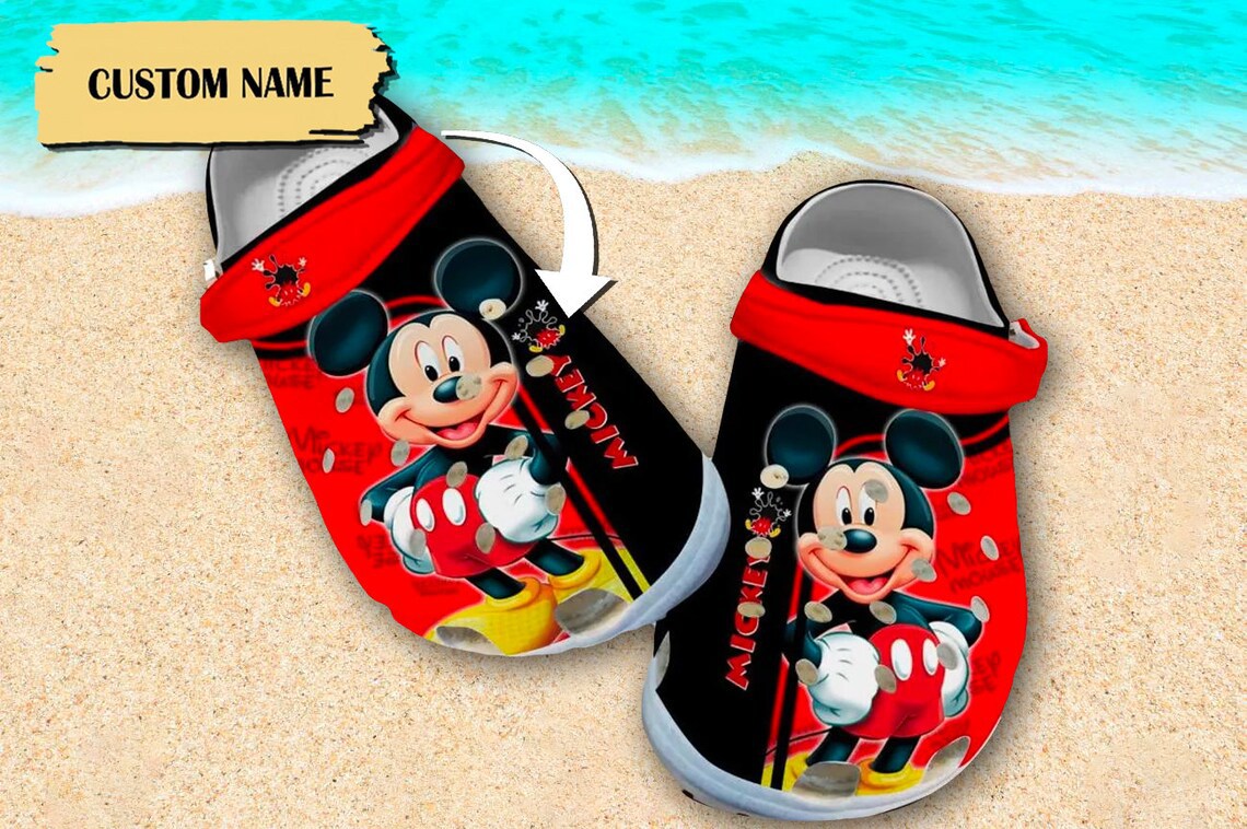 3D Funny Cute Mickey Mouse And Friends White Crocs Print 3D 
