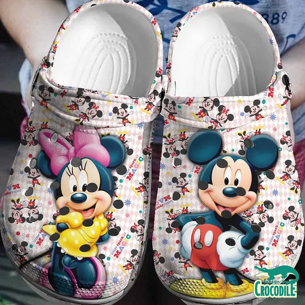 3D Funny Little Mickey And Minnie Mouse Crocs Print 3D 