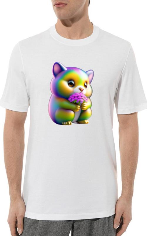 3D Little charming cartoon animal with a flower - Unisex Standard T-Shirt