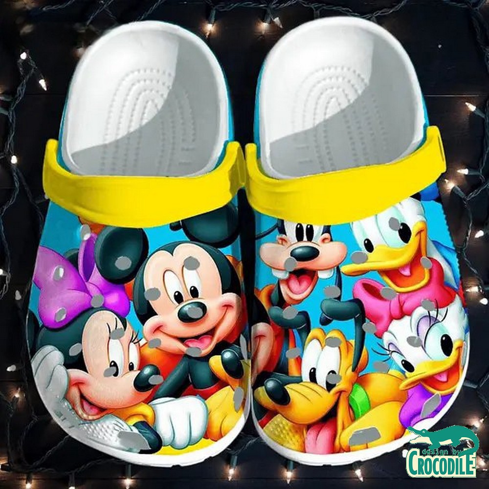 3D Mickey Mouse And Wonderful Friends Blue Crocs Print 3D 