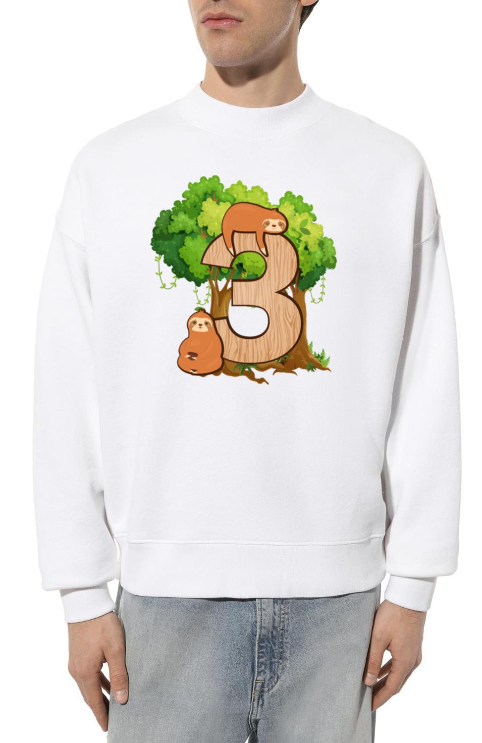 3rd Birthday _ Sloth Birthday _ Sloth Themed - Unisex Sweatshirt