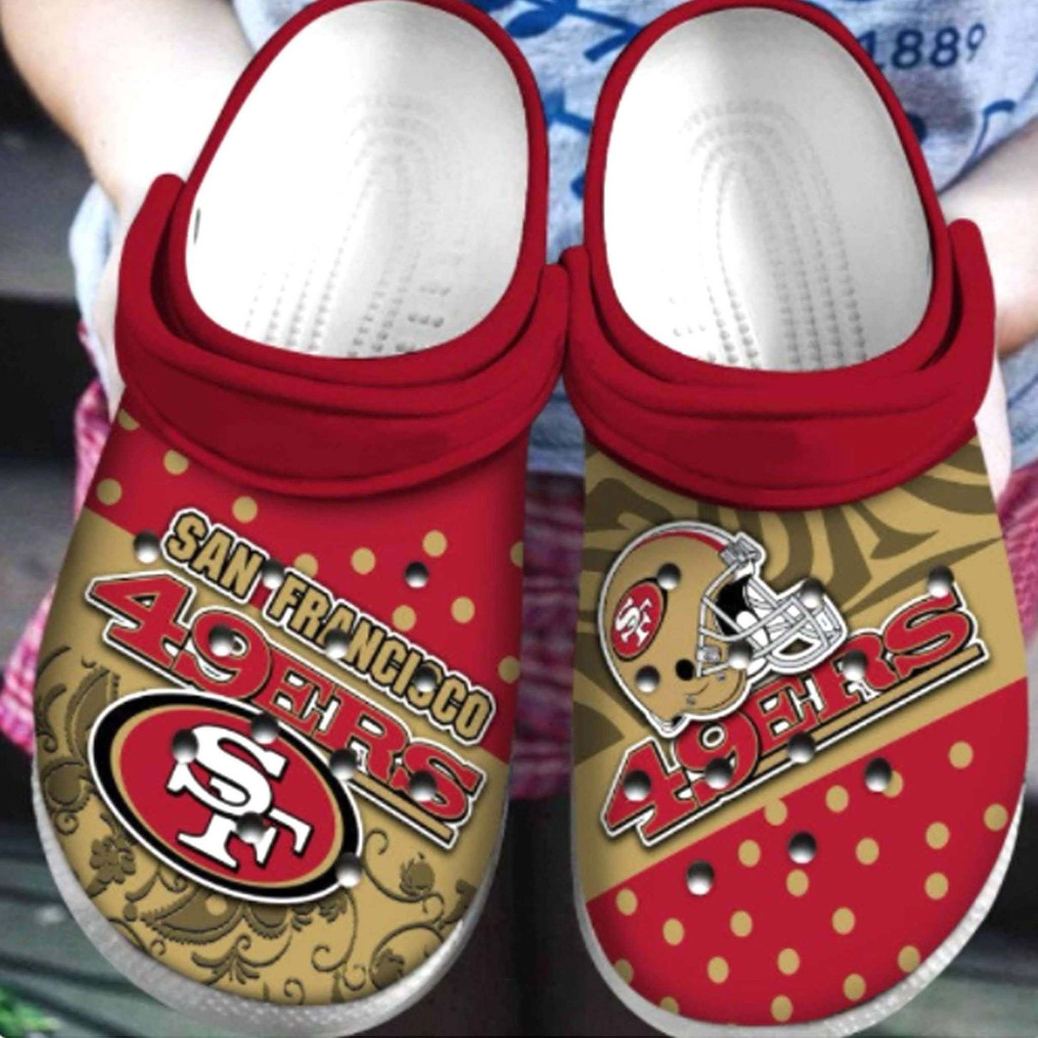 49Ers Clog Crocs Shoes Custom Name San Francisco 49Ers Red Crocs