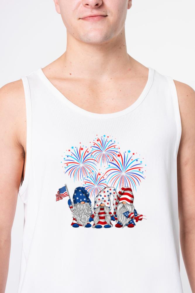 4th Of July Three Gnomes USA Independence Day_1 - Unisex Tank Top