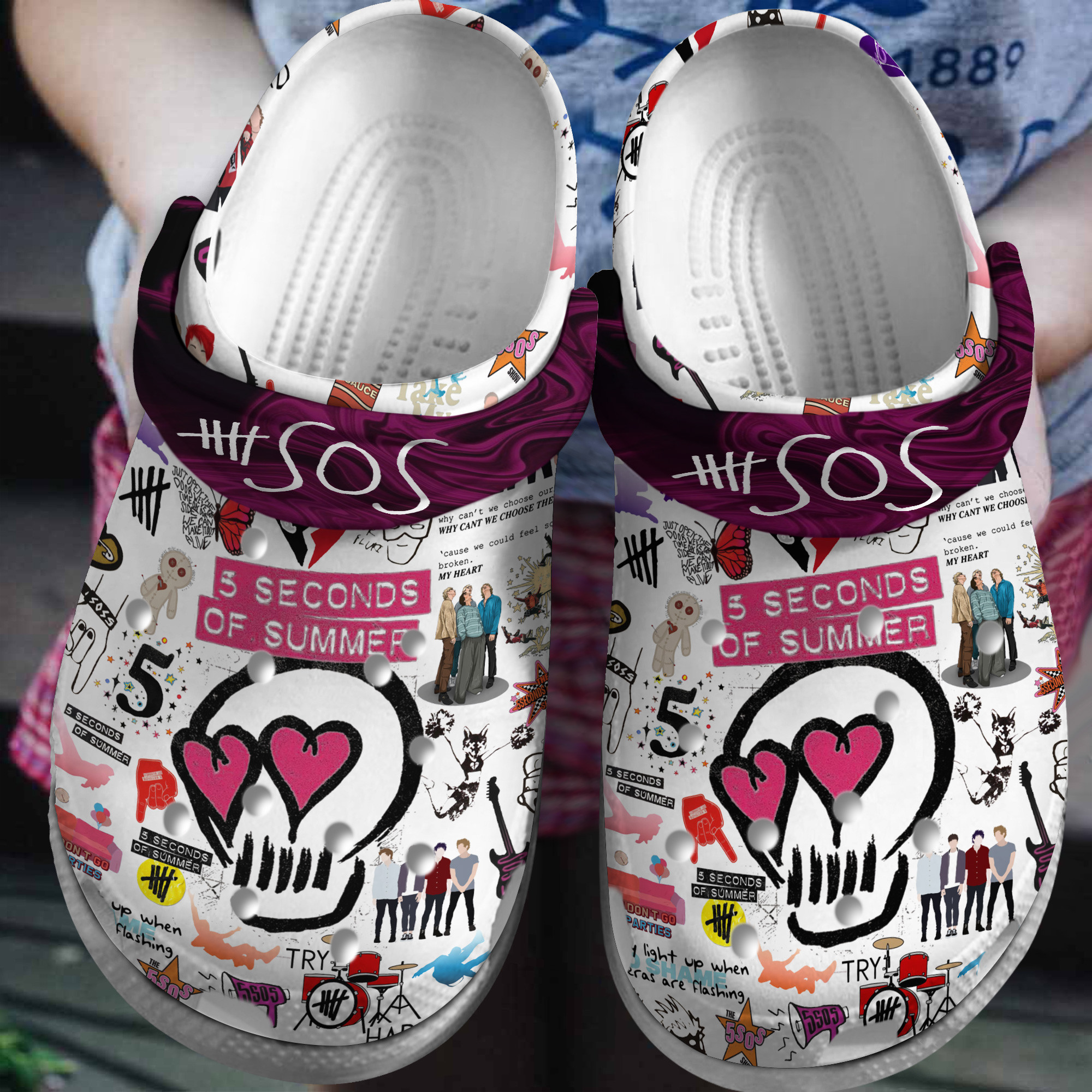 5 Seconds Of Summer Crocs For Pop Rock Music Fans
