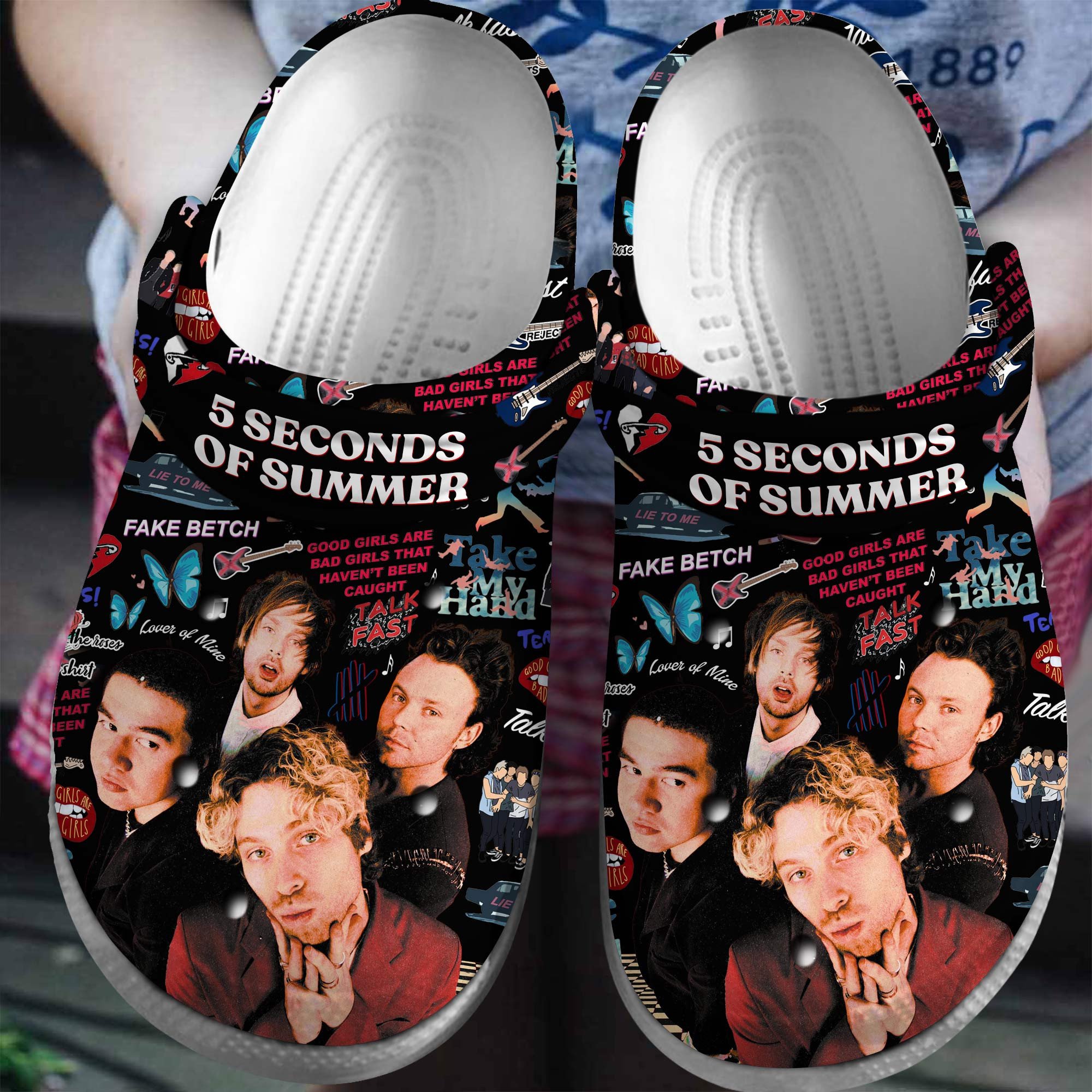 5 Seconds Of Summer Crocs Trendy Shoes For Pop Punk Lovers
