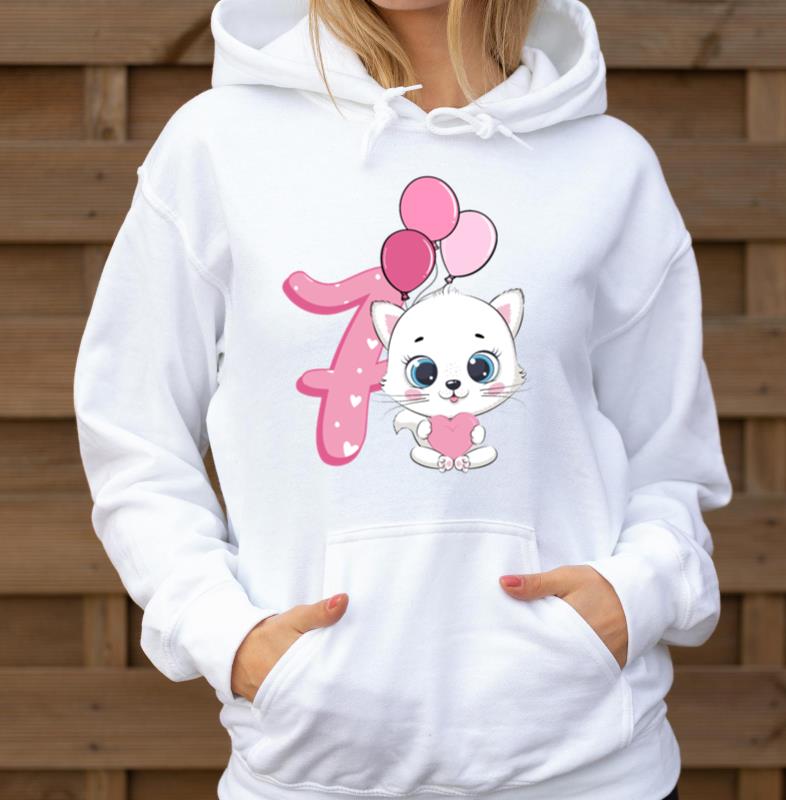 7th Birthday Kitten _ Cat Birthday Shirt _ Cat - Unisex Hoodie