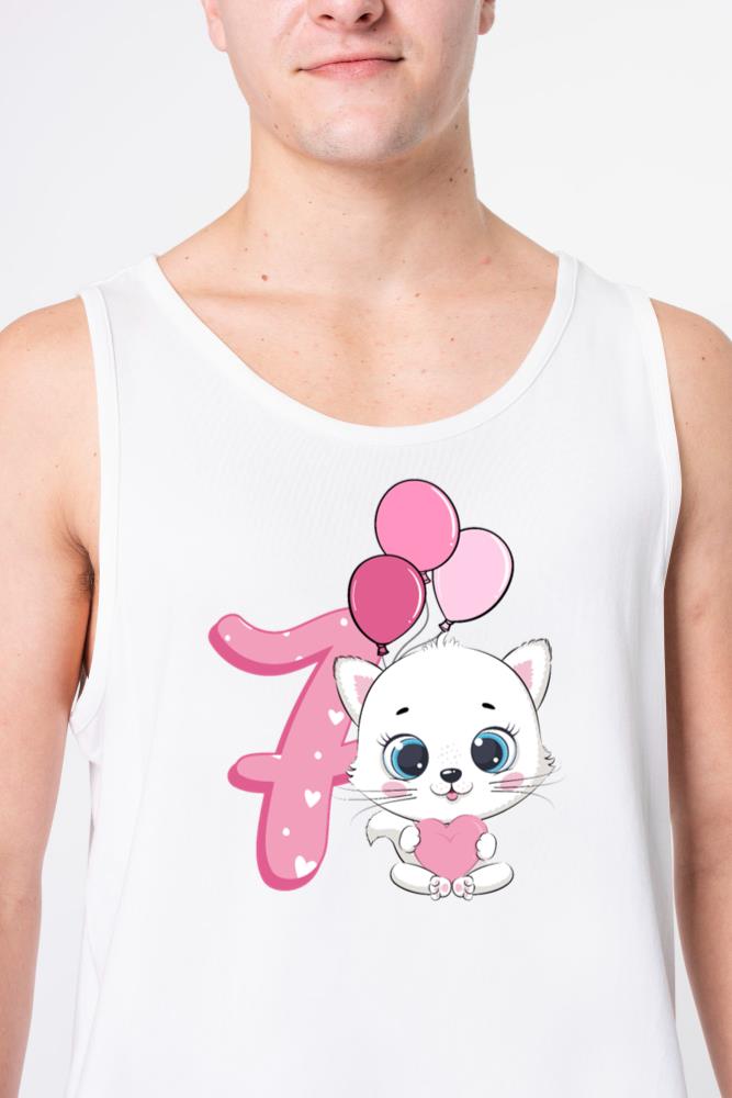7th Birthday Kitten _ Cat Birthday Shirt _ Cat - Unisex Tank Top