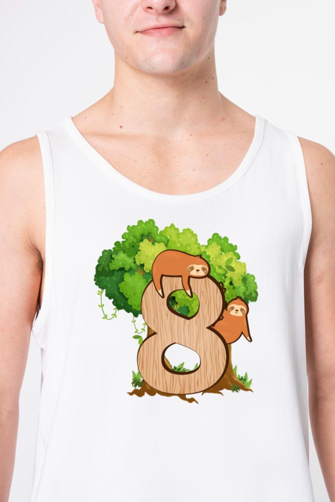 8th Birthday _ Sloth Birthday _ Sloth Themed - Unisex Tank Top