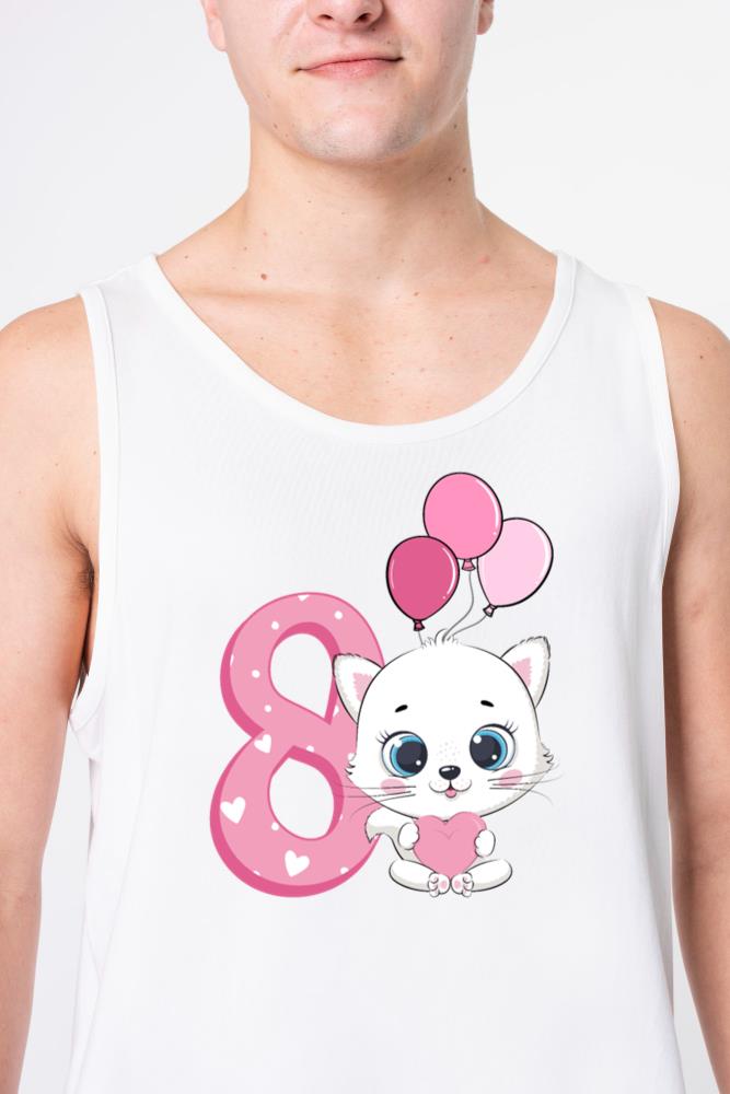 8th Birthday Kitten _ Cat Birthday Shirt _ Cat - Unisex Tank Top