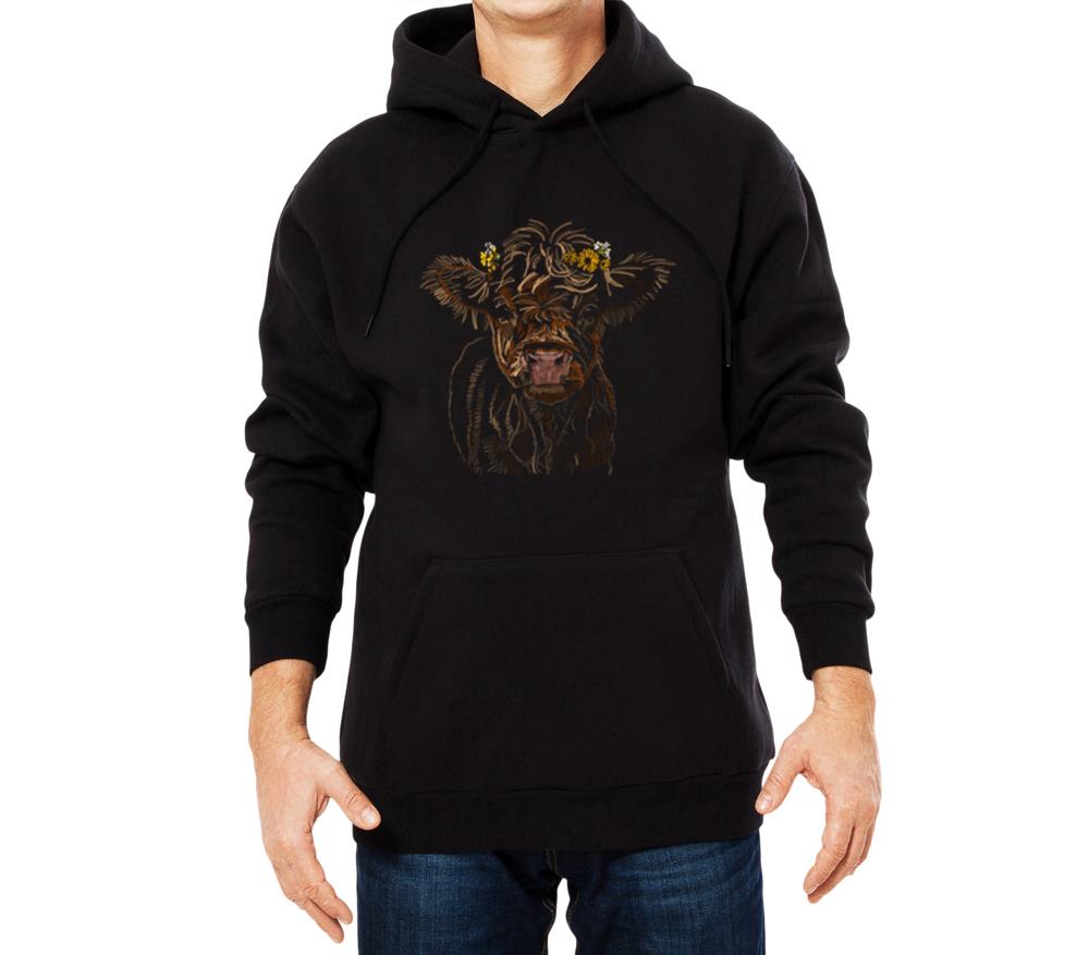 _Baby Highland Cow_ Jamie's Hand-Drawn Collection - Unisex Hoodie