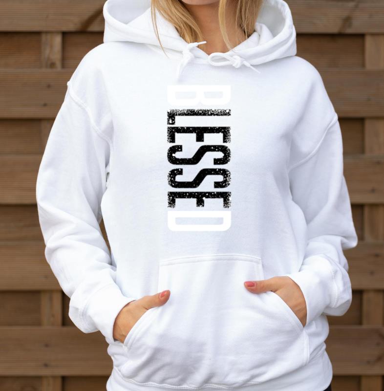 _Blessed_ Vertical Grunge Typography - Unisex Hoodie