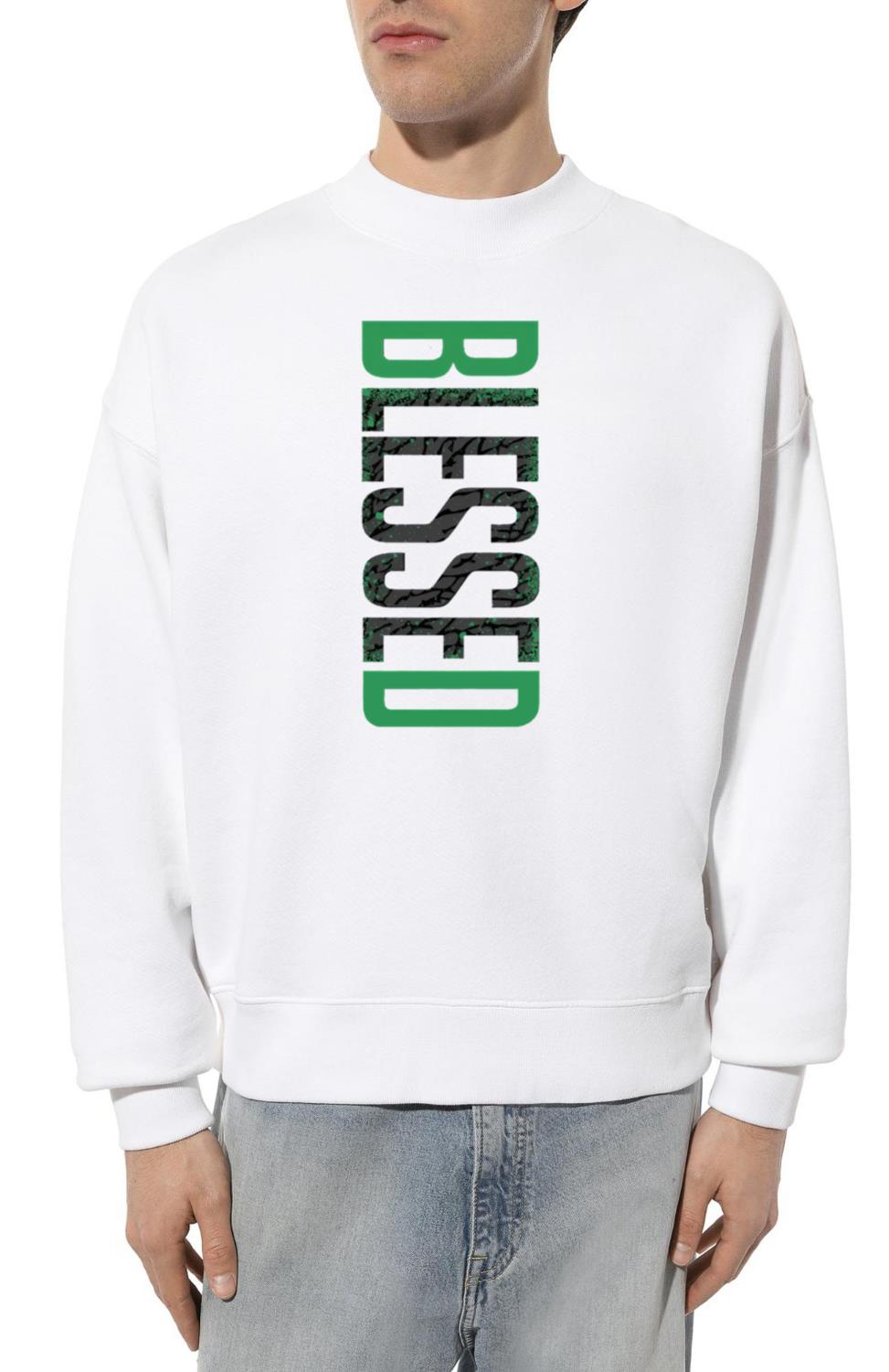 _Blessed_ Vertical Grunge Typography_1 - Unisex Sweatshirt