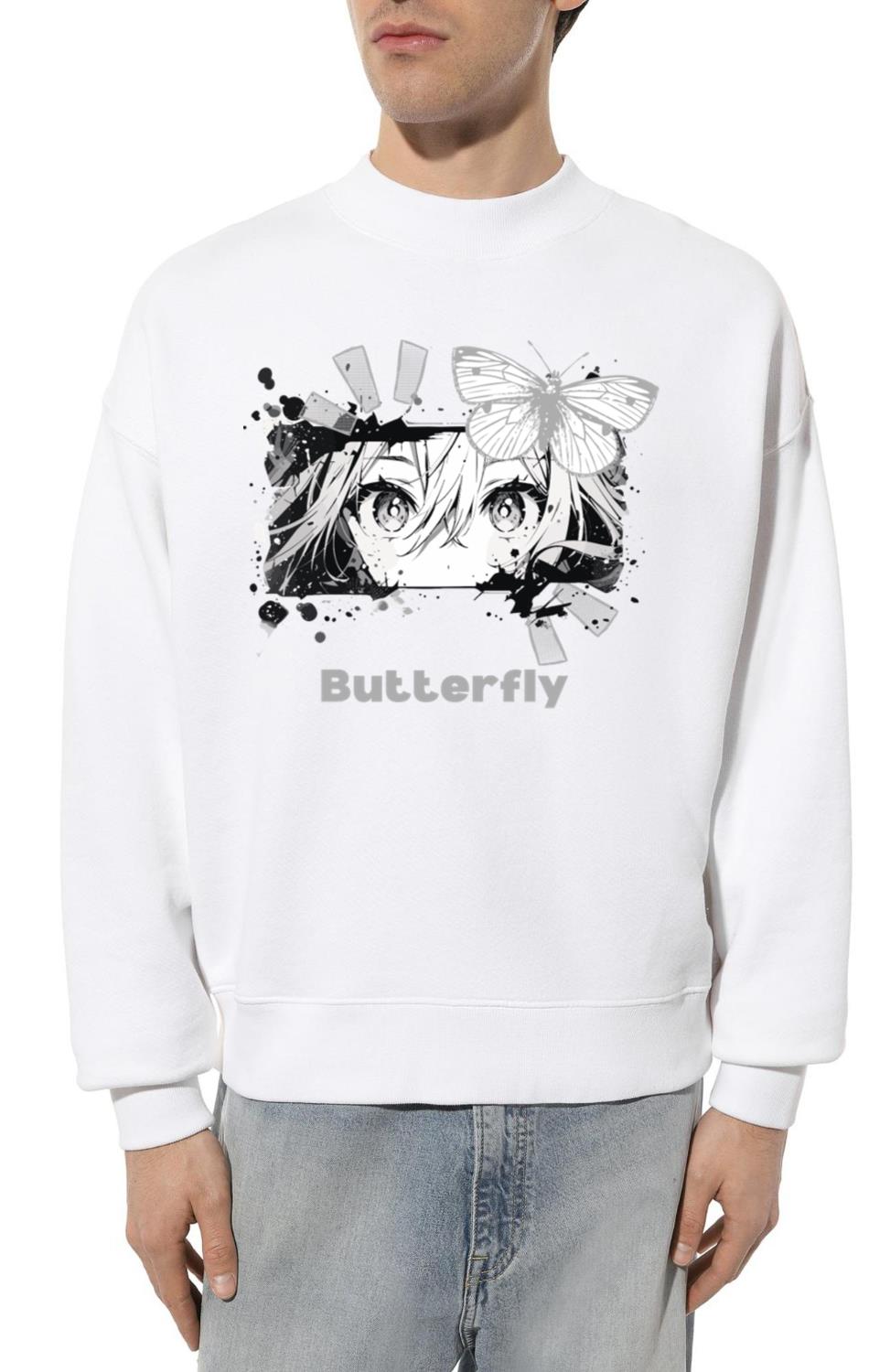 _Butterfly_ Anime Design T-Shirt - A Touch of Art - Unisex Sweatshirt