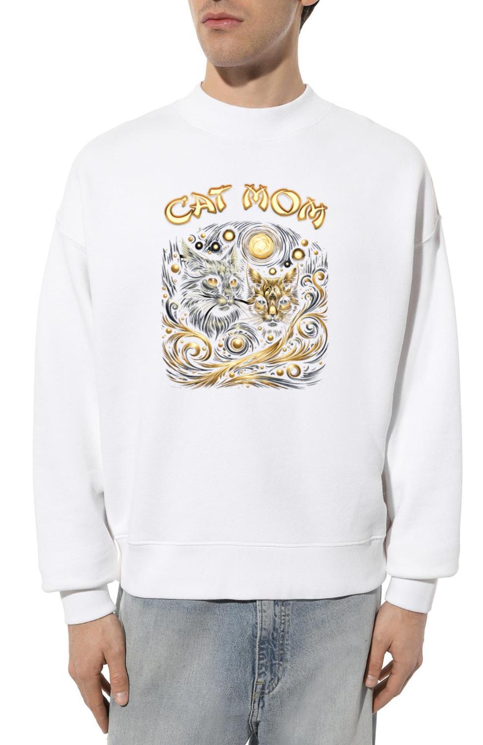 _Galaxy Cats - Cat Mom_ Tee - Unisex Sweatshirt
