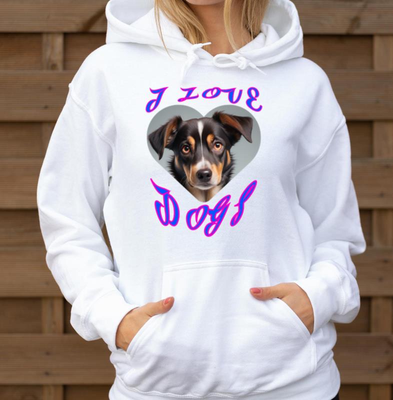 _I love dogs_ design . Option 1 - Unisex Hoodie