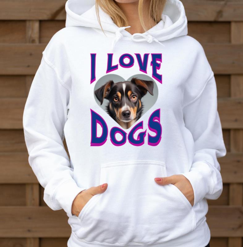 _I love dogs_ design . Option 4 - Unisex Hoodie