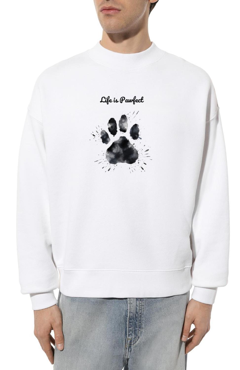 _Life is Pawfect_ with Dog's Paw Print_1 - Unisex Sweatshirt
