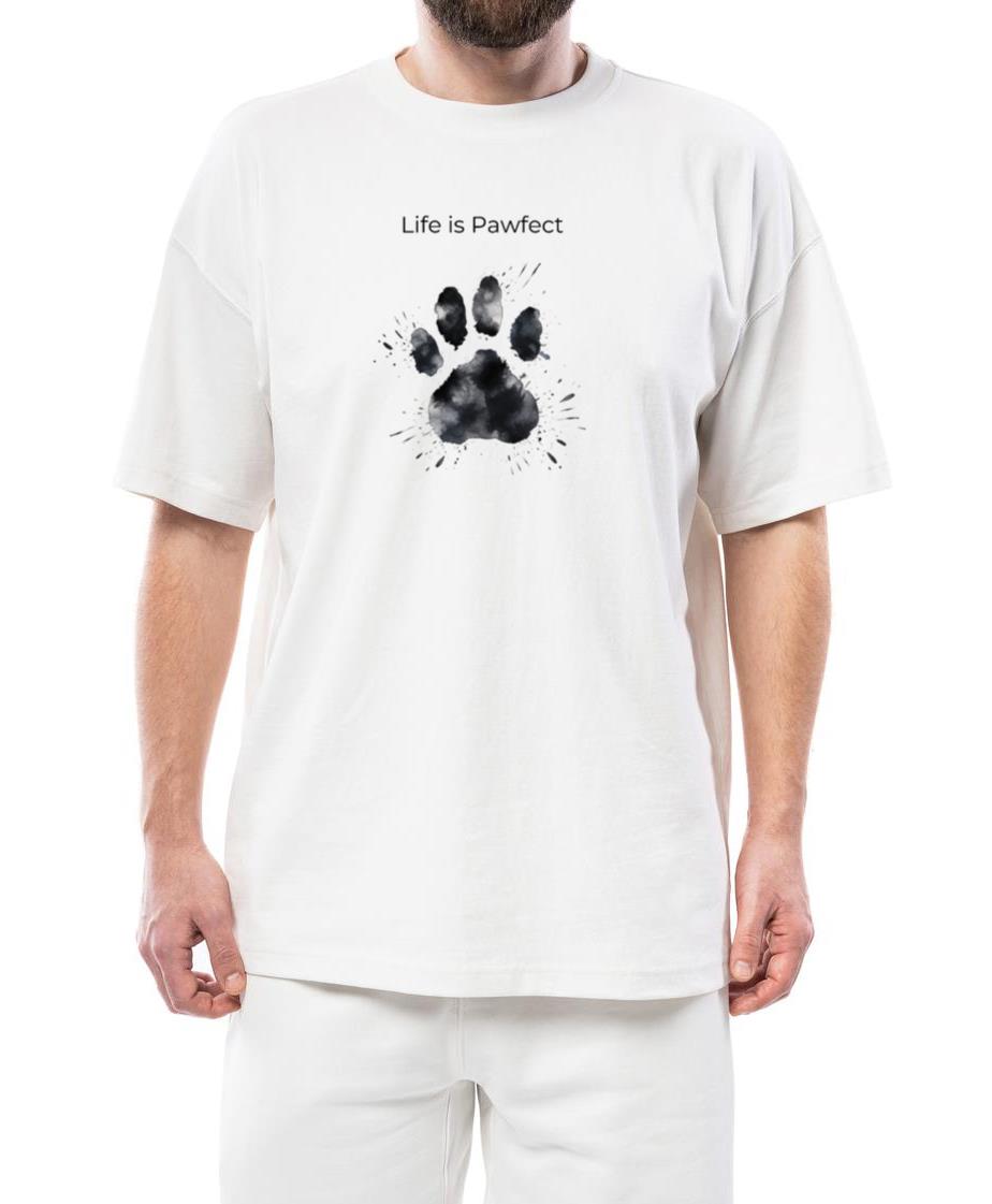 _Life is Pawfect_ with Dog's Paw Print_2 - Unisex Standard T-Shirt