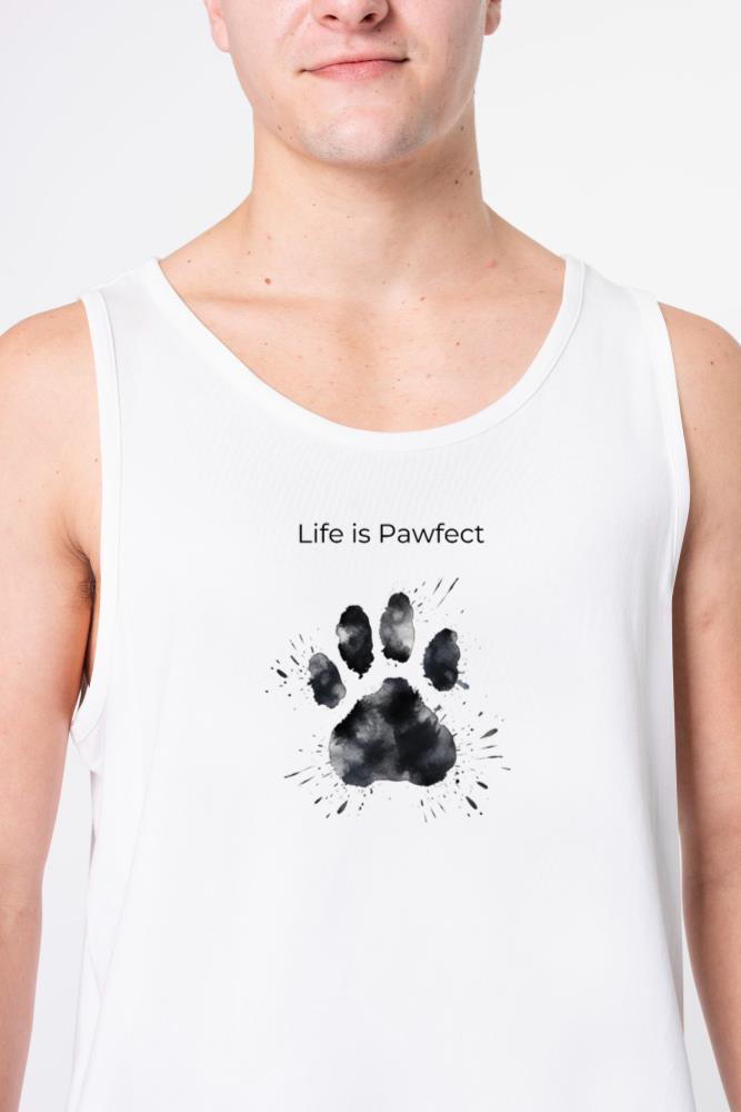 _Life is Pawfect_ with Dog's Paw Print_2 - Unisex Tank Top