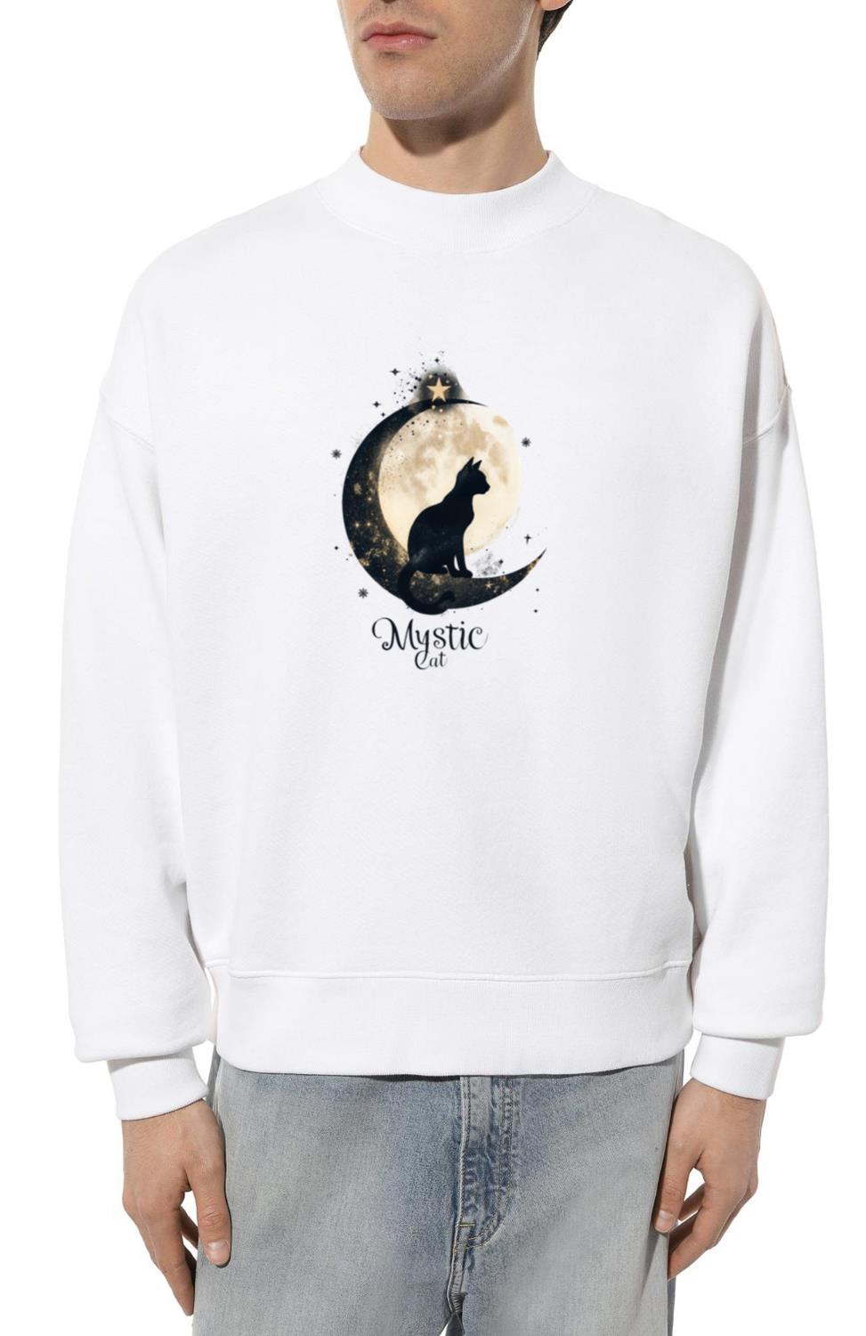 _Mystic Cat - Moonlit Enchantment Design_ - Unisex Sweatshirt