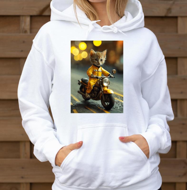 _Smart cat on a bike. - Unisex Hoodie