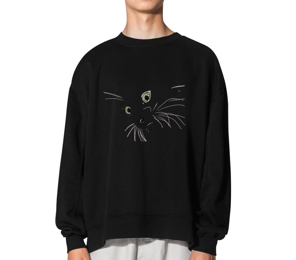 _Starry Eyed Cat_ Jamie's Hand-Drawn Collection - Unisex Sweatshirt