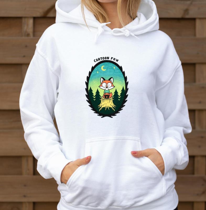 _Whimsical Forest Fox_ Nighttime Adventure_ - Unisex Hoodie