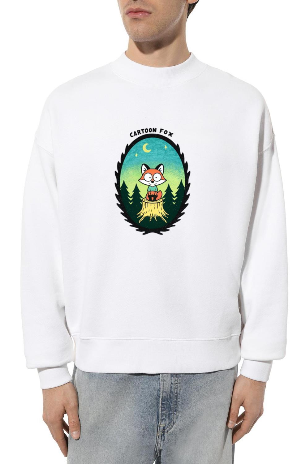 _Whimsical Forest Fox_ Nighttime Adventure_ - Unisex Sweatshirt