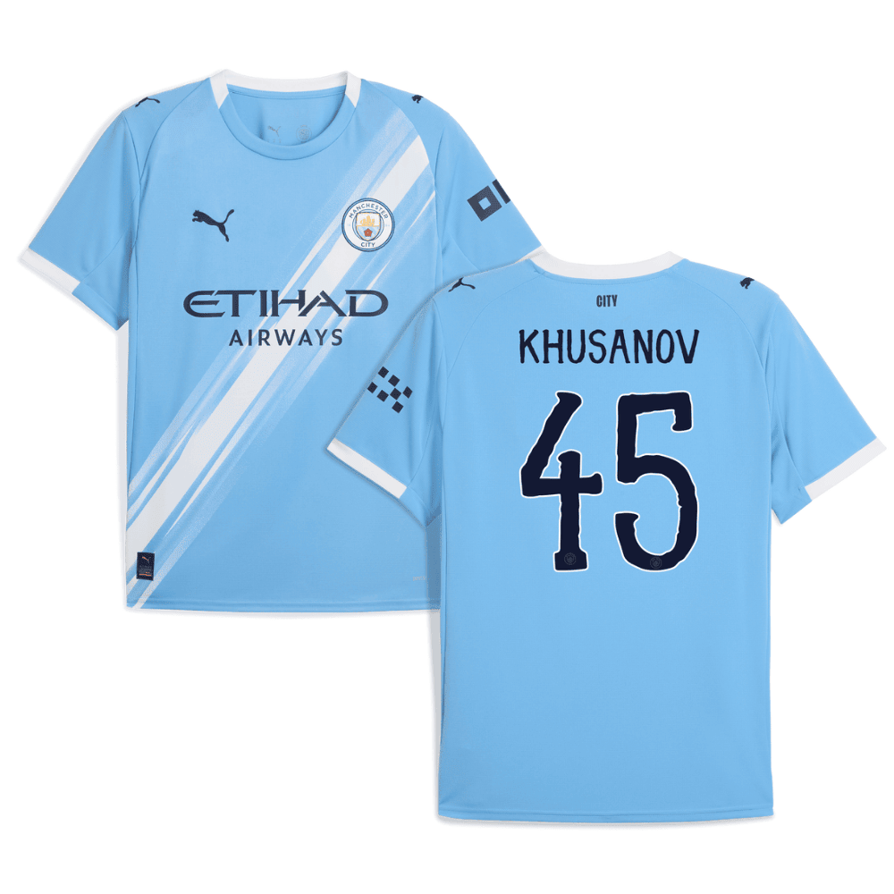 Abdukodir Khusanov 45 Manchester City x KidSuper 2025/26 Home Men Jersey - Sky Blue