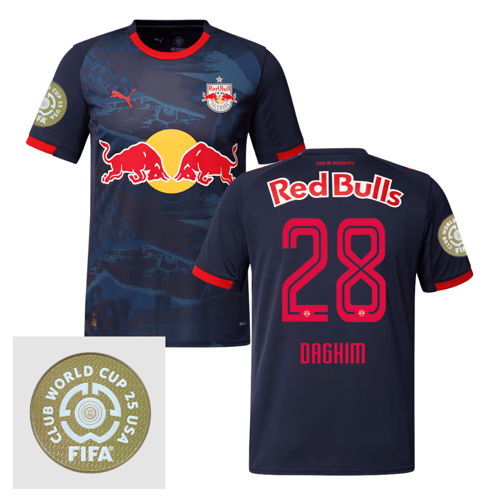 Adam Daghim 28 Red Bull Salzburg 2025/26 FIFA Club World Cup 25 USA Patch Home Men Jersey - Navy