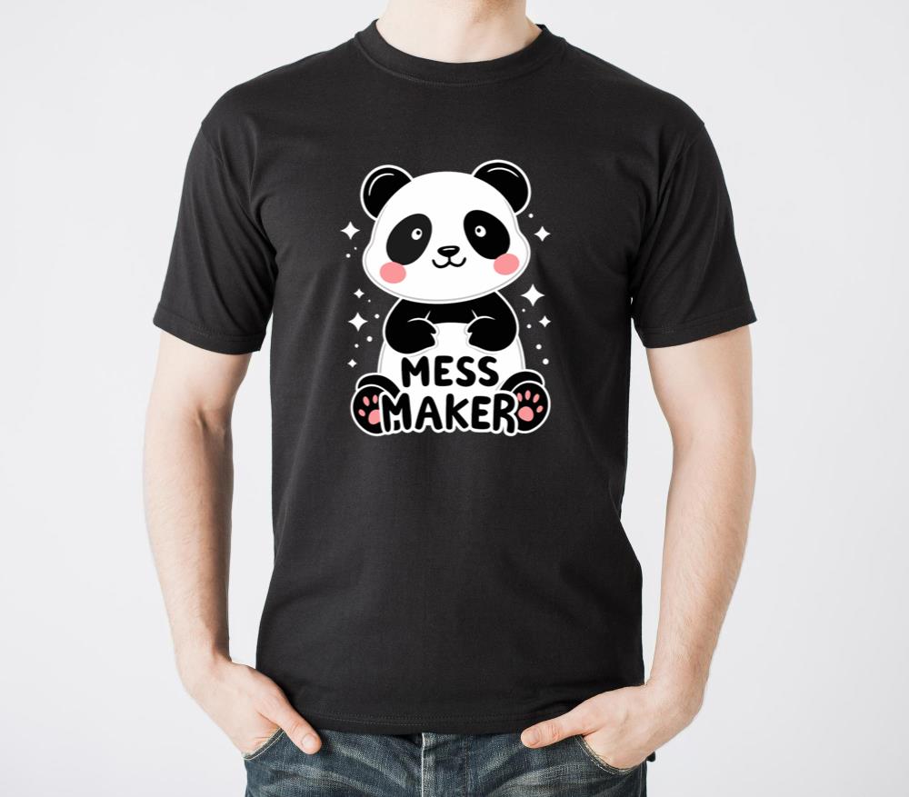 Adorable Cartoon Panda Mess Maker with Sparkling - Unisex Standard T-Shirt