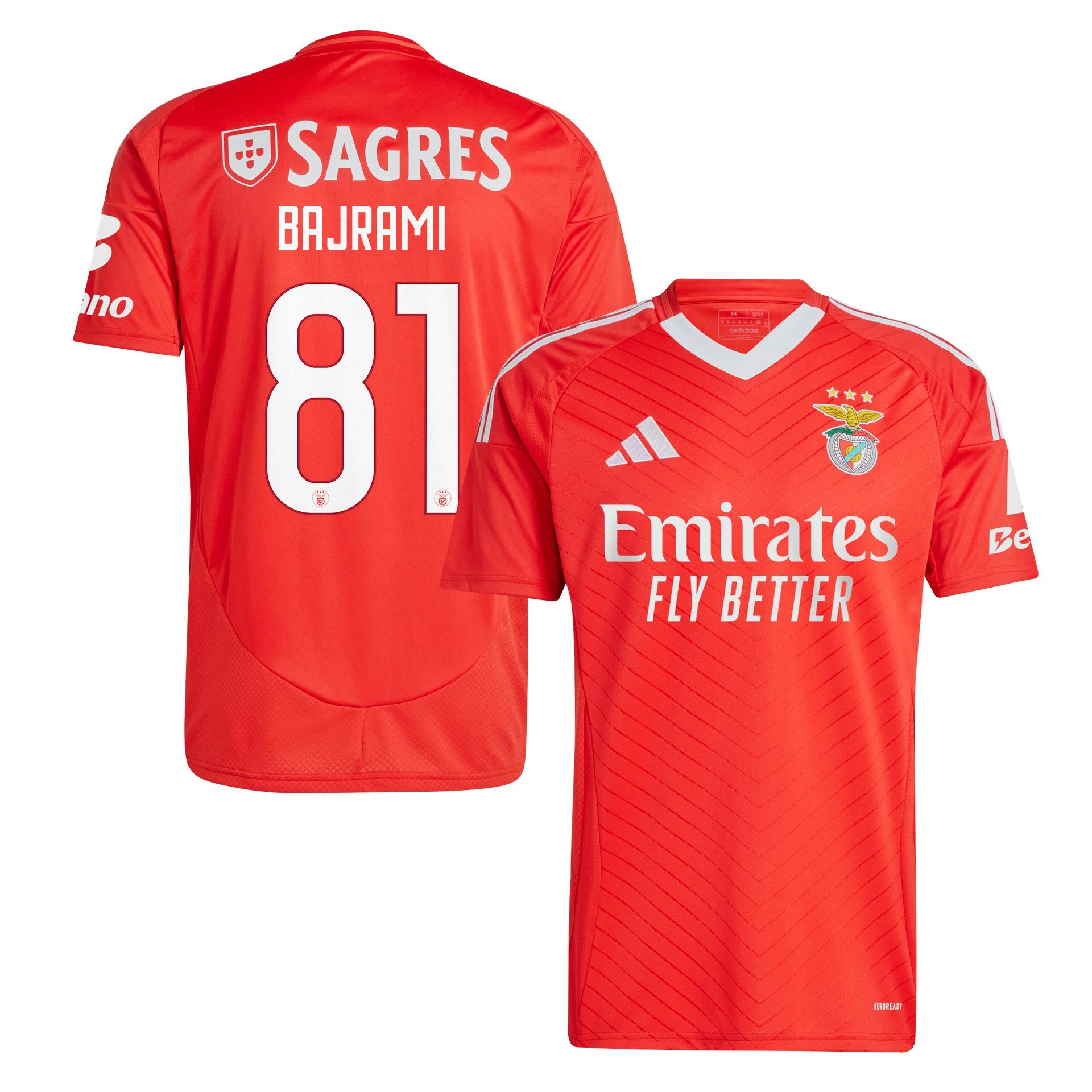 Adrian Bajrami 81 S.L. Benfica 2024/25 Home Men Jersey - Red