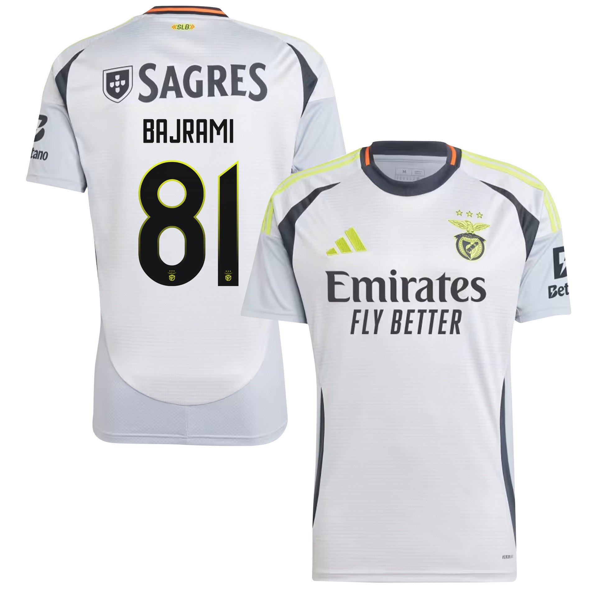 Adrian Bajrami 81 S.L. Benfica 2024/25 Third Men Jersey - White