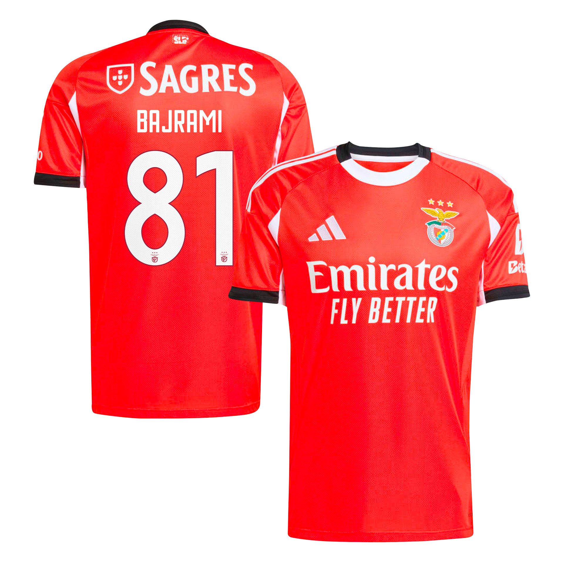 Adrian Bajrami 81 SL Benfica 2025/26 Home Men Jersey - Red