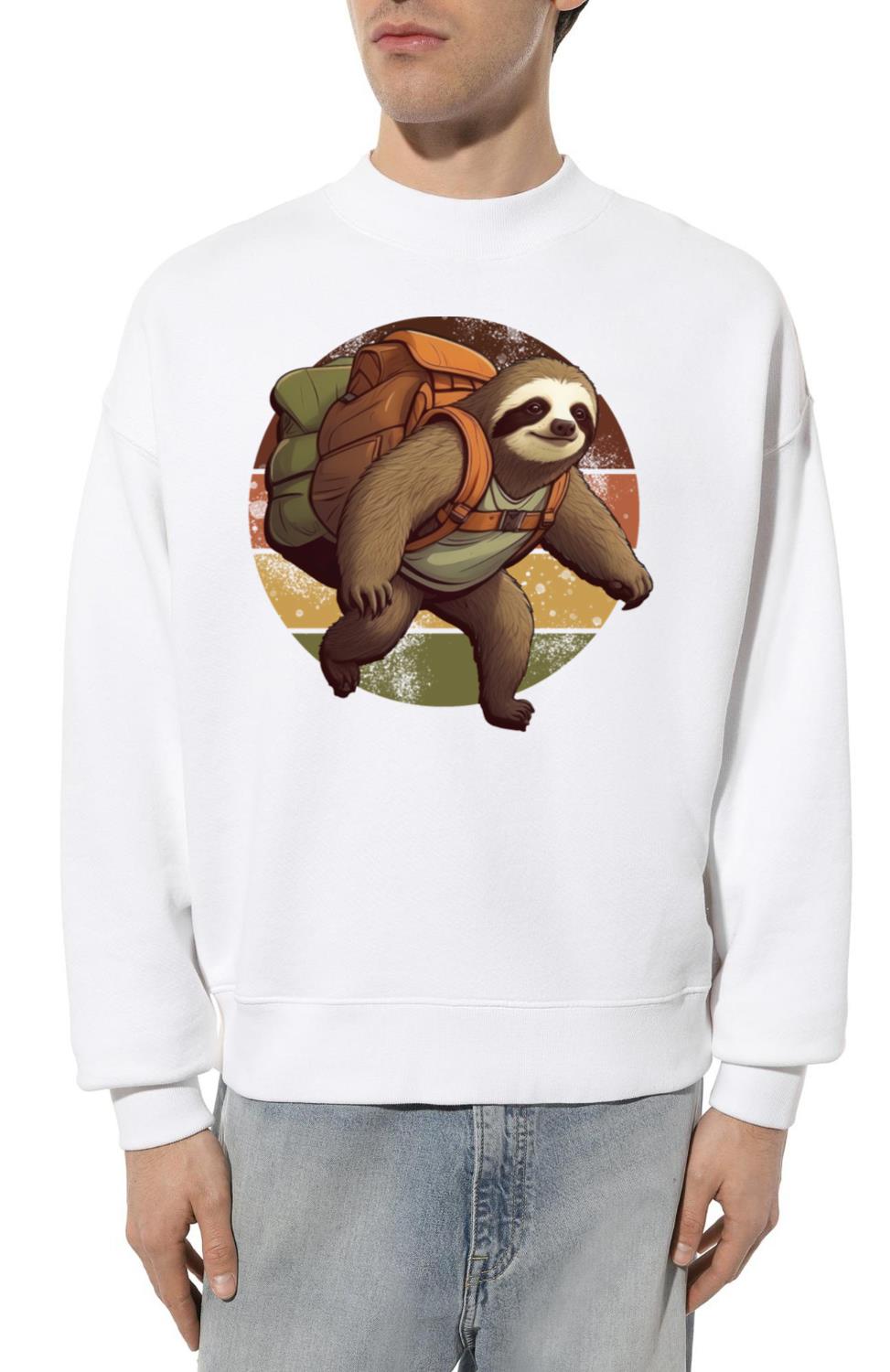 Adventurous sloth with backpack - Unisex Sweatshirt