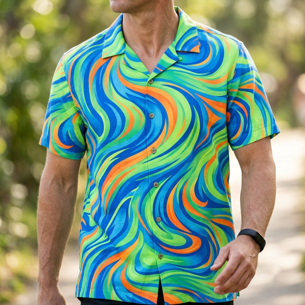 Dynamic Voltage Motion Hawaiian Camp Shirt