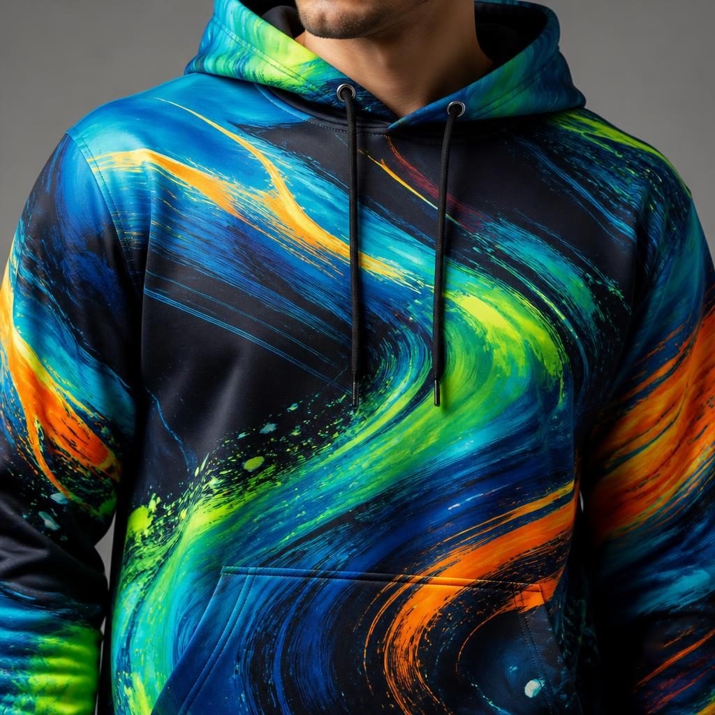 Energetic Motion Pulse Abstract Design Hoodie