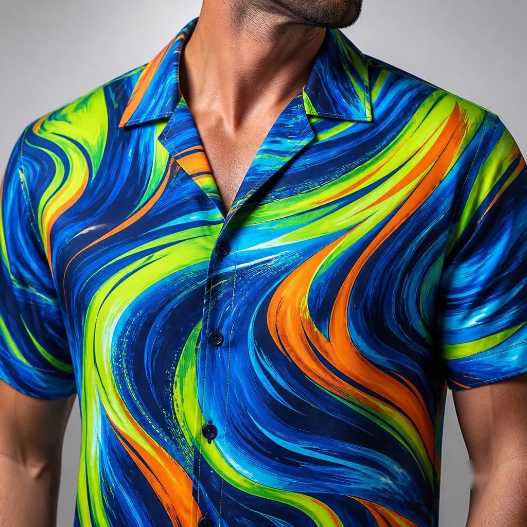 Dynamic Voltage Motion Hawaiian Camp Shirt