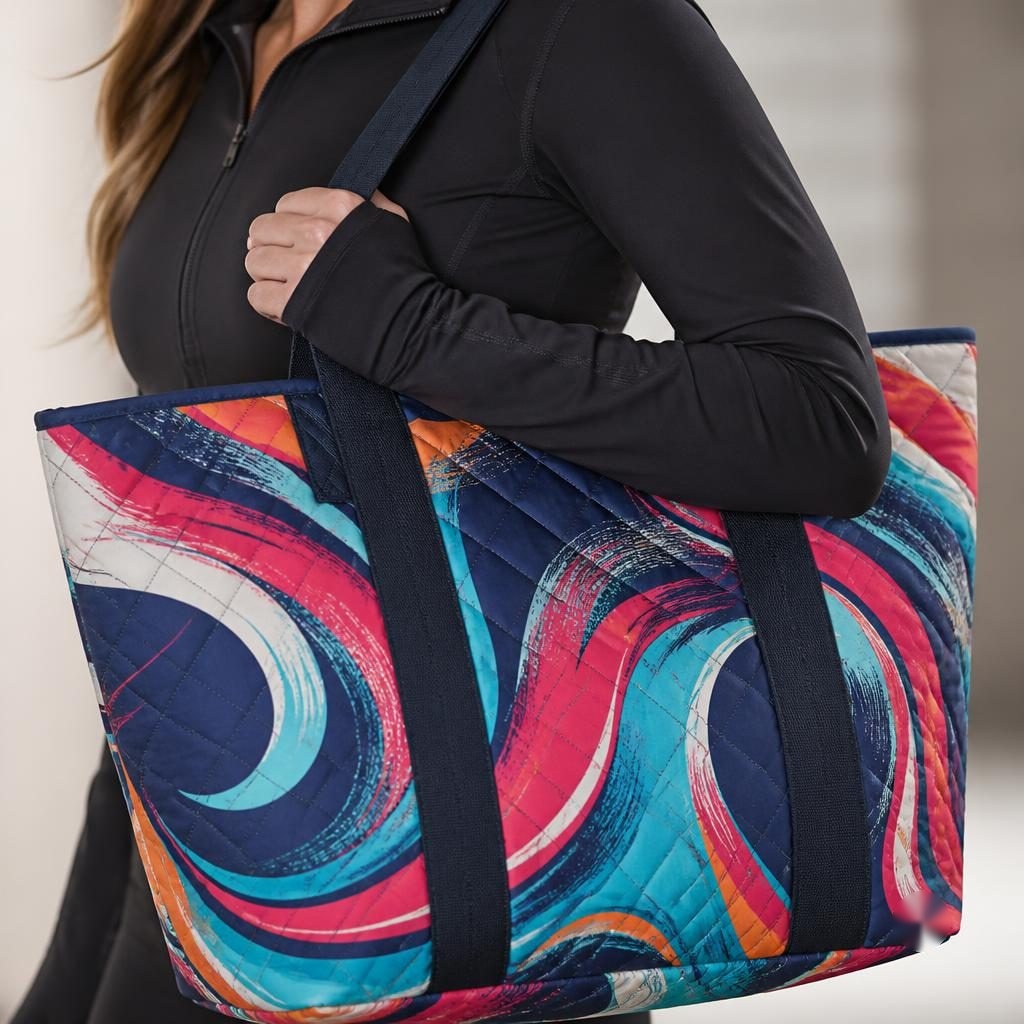 Dynamic Energy Motion Quilted Tote Bag