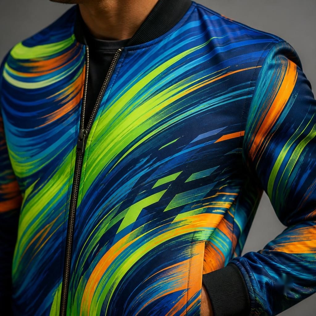 Electric Motion Pulse Bomber Jacket for Energetic Style