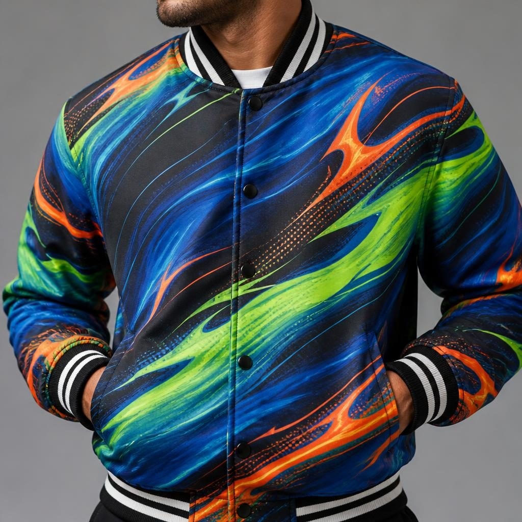 Energy Motion Wave Varsity Jacket for Active Lifestyle
