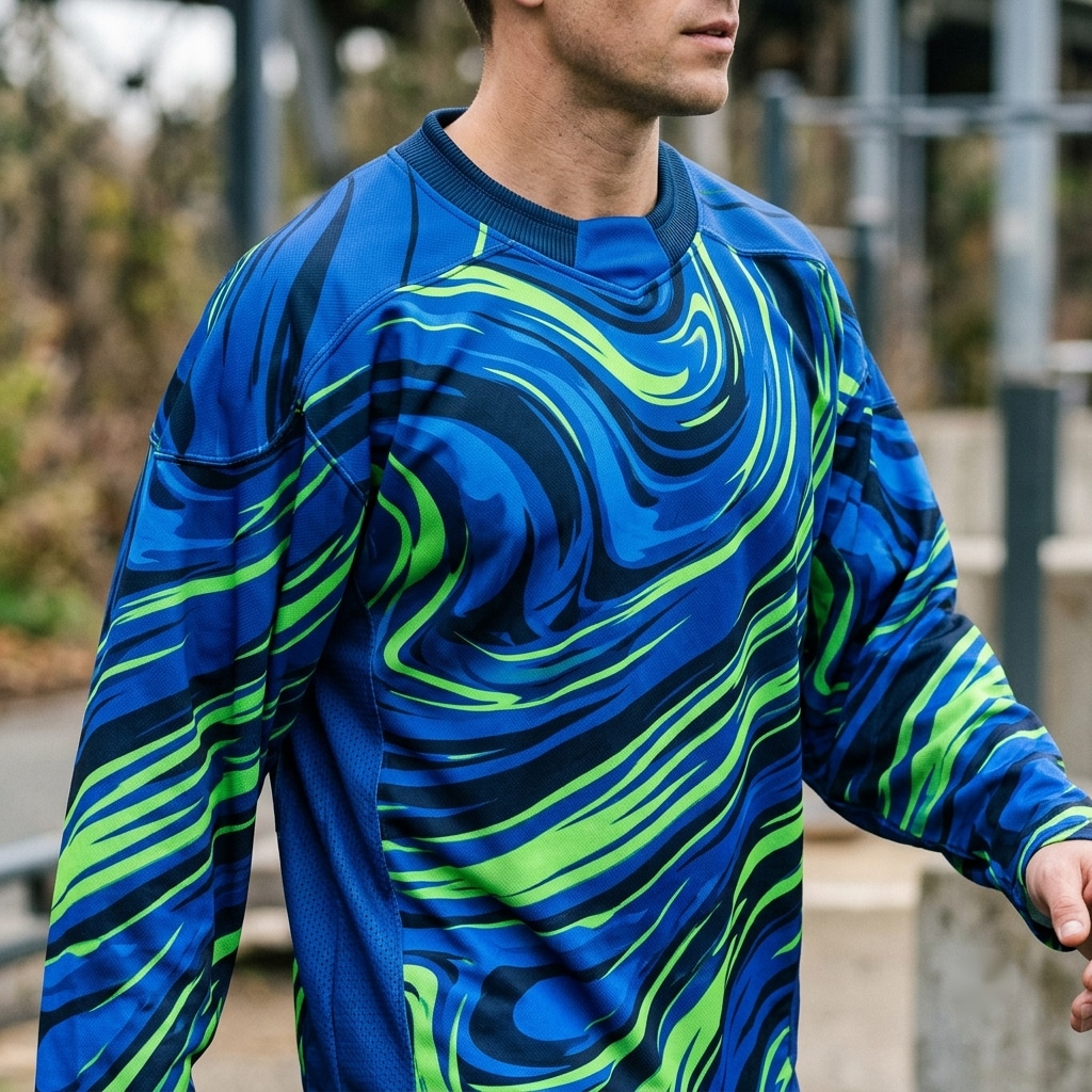 Electric Pulse Motion Abstract Hockey Jersey