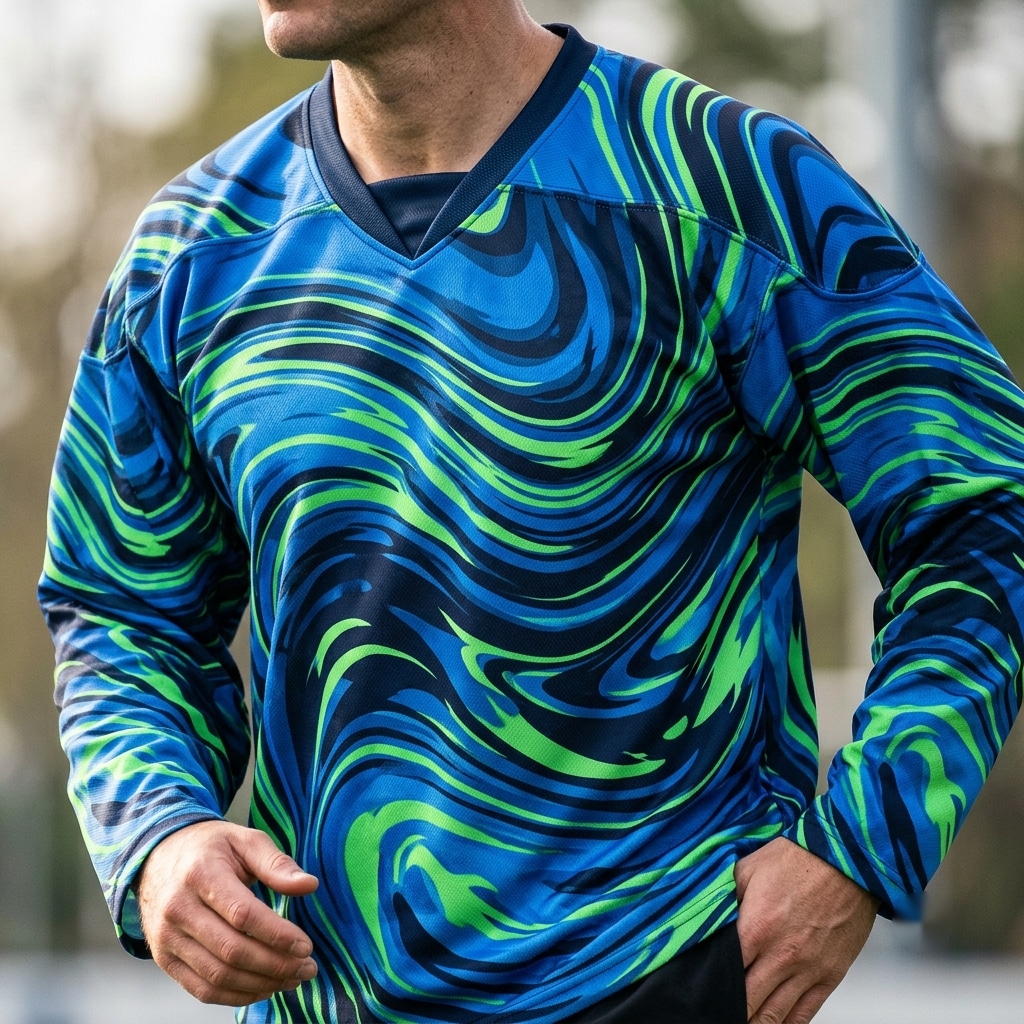 Electric Pulse Motion Abstract Hockey Jersey