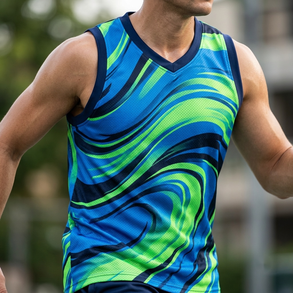 Electric Motion Wave Basketball Jersey for Active Energy and Stride