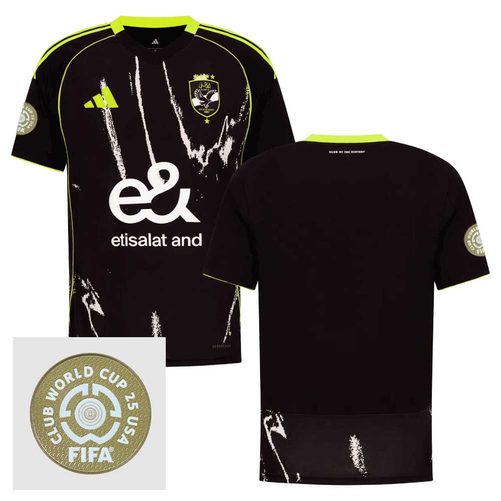 Al Ahly 2025/26 FIFA Club World Cup 25 USA Patch Away Men Jersey - Black