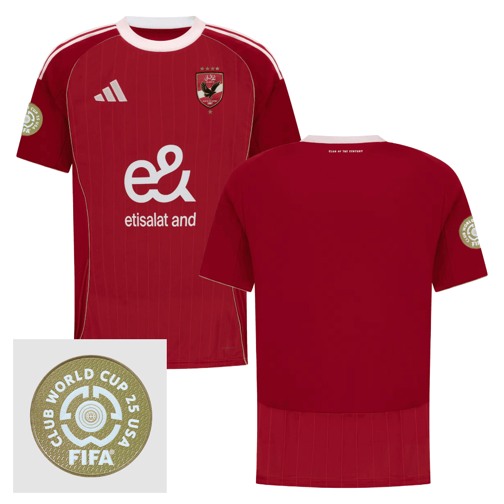 Al Ahly 2025/26 FIFA Club World Cup 25 USA Patch Home Men Jersey - Red